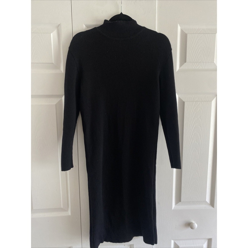 Lolita Lempicka Paris Womens 2‎ Black High Neck Ribbed Long Sleeve Sweater Dress